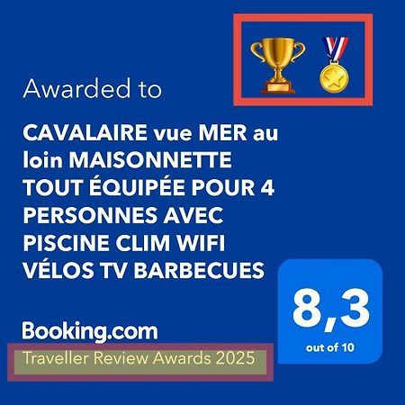 CAVALAIRE vue MER au loin MAISONNETTE TOUT ÉQUIPÉE POUR 4 PERSONNES AVEC PISCINE CLIM WIFI VÉLOS TV BARBECUES Exterior foto